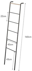 Tower Ladder fekete dekoratív létra bükkfa részletekkel - YAMAZAKI