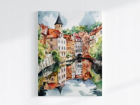 Vászonkép Canvas Város Cseh Krumlov Óváros Műemlék Csatorna 60x80