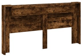 füstös tölgy színű áthidalószekrény LED-ekkel 200x16,5x103,5 cm