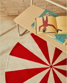 Piros-fehér pamutkeverék gyerek szőnyeg ø100 cm Wirla – Kave Home