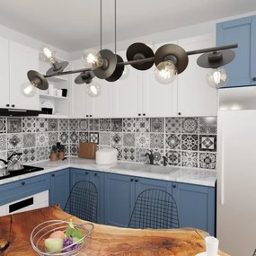 Csillár zsinóron TOKEN 8xE27/15W/230V fekete