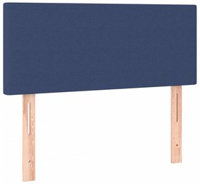 kék szövet rugós és LED-es ágy matraccal 80 x 200 cm