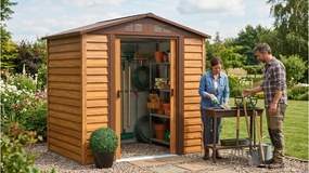 fém kerti ház LANITPLAST MAXTORE WOOD 65 LG2300