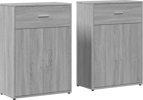 vidaXL 2 db szürke sonoma színű szerelt fa tálalószekrény 60x30x84 cm