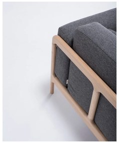 Fawn tölgyfa fotel sötétszürke szövet ülőrésszel - Gazzda