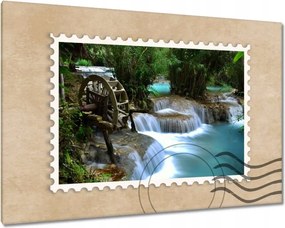 Festmények 120x80 Fából készült malom a folyón