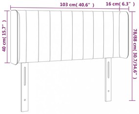 krémszínű szövet LED-es fejtámla 103 x 16 x 78/88 cm