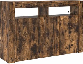 vidaXL Széf LED -es lámpákkal Füstölt tölgy 116 x 30 x 75 cm Faanyag