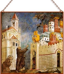 Giotto-Demons at Arezzo üvegkép, falikép