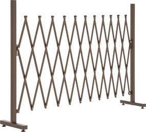 Outsunny Kéttagú Kertkapu Bővíthető 35-300cm Aluminium Sötétbarna H103.5cm | Aosom