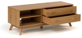 Natúr színű TV-állvány tölgyfa dekorral 130x50 cm Kensal – Woodman