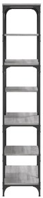 szürke sonoma szerelt fa és acél könyvespolc 91x36x176 cm