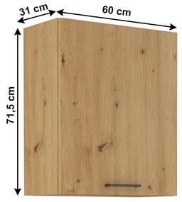 Felső konyhaszekrény Meriel 60 G-72 1F (artisan tölgy). 1033983