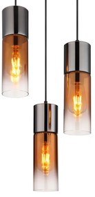 Globo 21000-3HG - Csillár zsinóron ANNIKA 3xE27/25W/230V fekete/réz