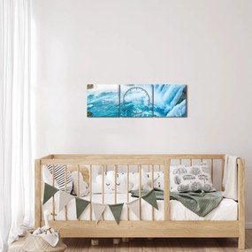 Kép - Vízesések (órával) (90x30 cm)