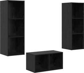 vidaXL TV szekrény garnitúra Fekete tölgy 37 x 37 x 107 cm Faanyag