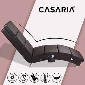 Casaria® London nyugágy masszázs és melegítő funkcióval - sötétbarna