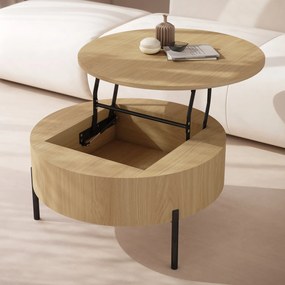 Mazzoni FRIDA Oasis Tölgy – MODERN DOHÁNYZÓASZTAL FELHAJTHATÓ LAPPAL ÉS TÁROLÓVAL