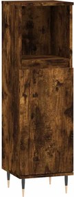 vidaXL füstös tölgy színű szerelt fa fürdőszobaszekrény 30x30x100 cm