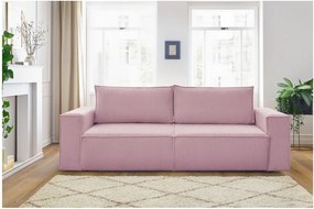 Világos rózsaszín kordbársony kinyitható kanapé 245 cm Nihad – Bobochic Paris