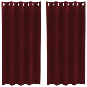Feketeárnyékos Függönyök Személyzárakkal 2 db Borvörös Bársonyos