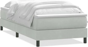 vidaXL világosszürke bársony rugós ágy matraccal 80x210 cm