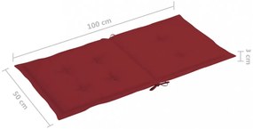 6 db bordó oxford szövet háttámlás székpárna 100x50x3 cm