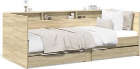 vidaXL sonoma tölgy kanapéágy fiókkal matrac nélkül 75x190 cm