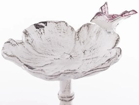 Koptatott fehér öntöttvas madáritató állvány 27x15x17cm