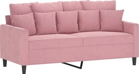 vidaXL kétszemélyes rózsaszín bársony kanapé 140 cm