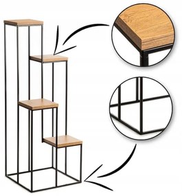 Virágállvány 110x40 cm fekete/barna