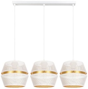 Csillár zsinóron PARIS 3xE27/60W/230V fehér/arany