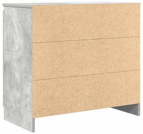 betonszürke szerelt fa tálalószekrény fiókos 71x35x65 cm