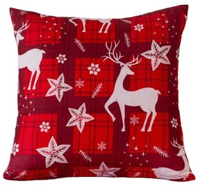 Mikroszálas párnahuzat VELVET CHRISTMAS 45x45 cm, piros
