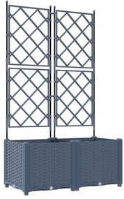 Trellis-szel ellátott Kerti Ültető 2 db Szürke 80x40x143 cm