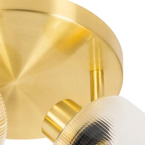 Mennyezeti spotlámpa arany üveggel 3-lámpás állítható kerek - Laura