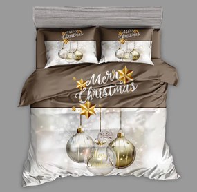 CHRISTMAS ORNAMENTS barna pamut ágyneműhuzat + 40 x 50 cm-es párnahuzat ingyen