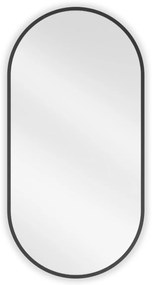 Mexen Loft, ovális fürdőszobai tükör 80 x 40 cm, keret színe fekete matt, 9851-080-040-000-70