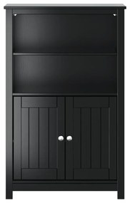 BERG fekete tömör fenyőfa fürdőszobaszekrény 69,5 x 34 x 110 cm