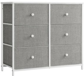 Komód fiókos HESTO 80x71 cm, fehér/szürke