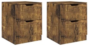 2 db füstös tölgy színű szerelt fa éjjeliszekrény 40x40x50 cm