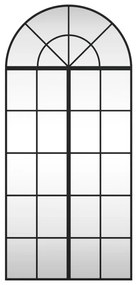 fekete ívelt vas fali tükör 60x130 cm