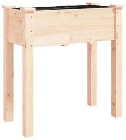 tömör fenyőfa kerti ültetőláda béléssel 71 x 37 x 76 cm