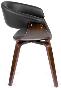 Elegáns Étkezőszék Dió/Fekete Eco-bőr Kárpittal. GARY