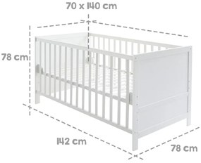 Fehér babaágy 70x140 cm – Roba