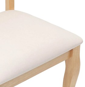 vidaXL 2 db természetes tömörfa gumiból készült étkezőszékek párnákkal