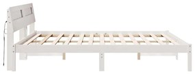 Ágykeret LED -es lámpákkal Fehér 200 x 200 cm faszínű
