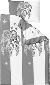 Mikroszálas ágyneműhuzat TIRSO szürke-fehér Ágyneműhuzat mérete: 2 db 70 x 90 cm | 200 x 220 cm