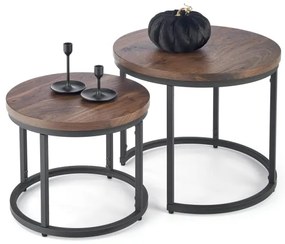 KÉSZLET 2x OREO konferencias asztal, átm. 43/53 cm, fekete/dió