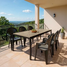 Lagos Large 6+1 kerti bútor garnitúra szett kőris-grafit